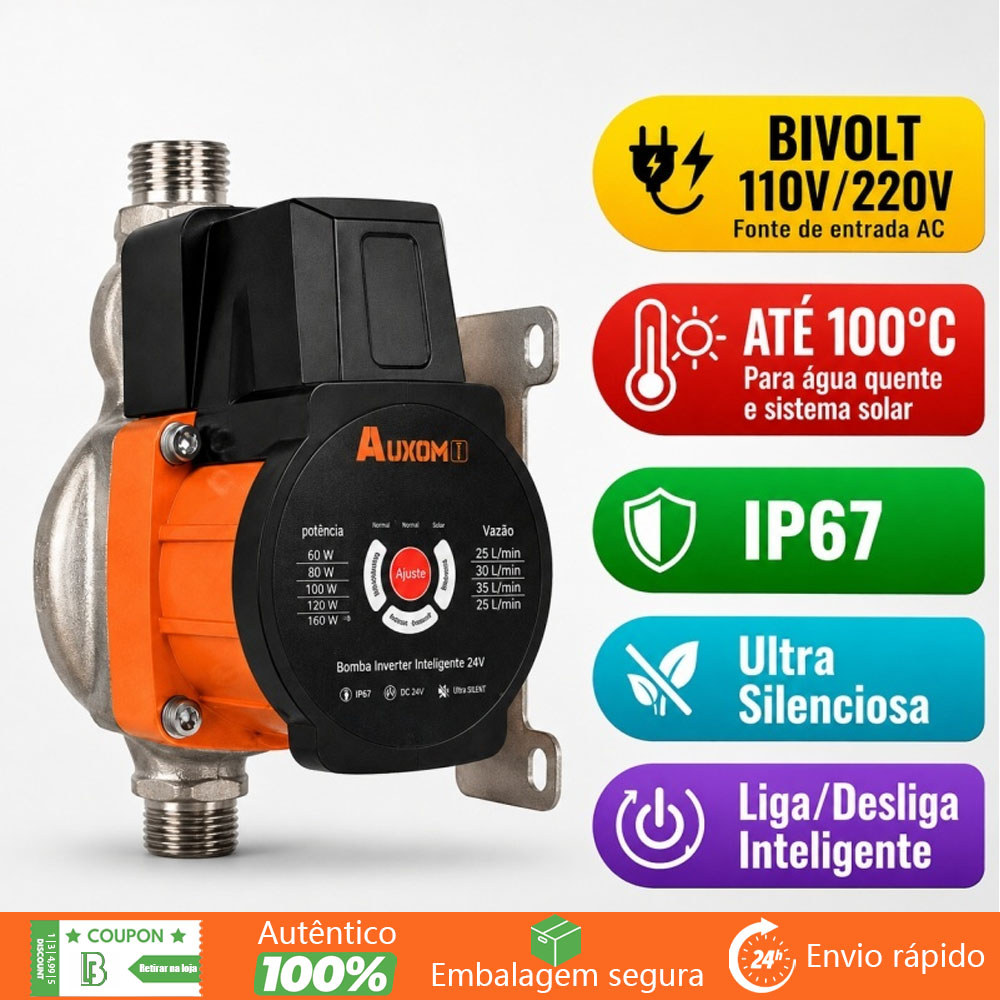 Belifou Pressurizador De Água Smart 24v Liga/Desliga Bivolt 22mca 100°C P/ Solar