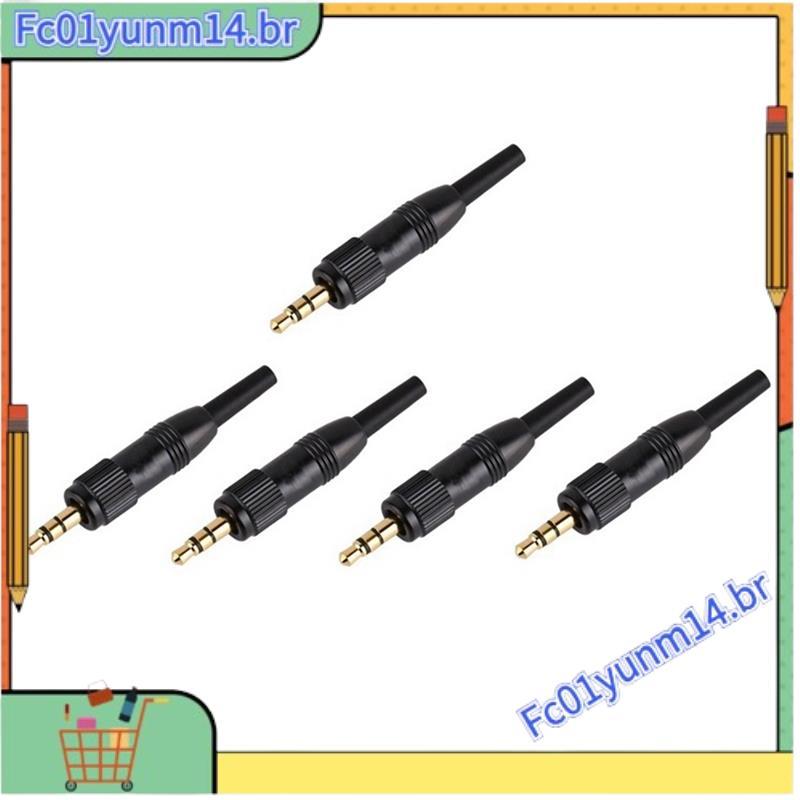 5 PCS 3.5mm Plug Estéreo Bloqueio De Áudio Conector Plástico + Metal Mic Adaptador De Plugue Sobressalente Para Audio200