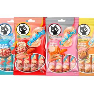 Petiscos Cremosos Gatos em Sachê ChupChups Vários Sabores 60g (4Un/15g)