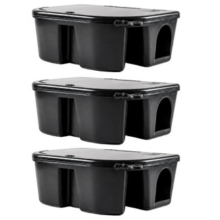 Kit 03 Porta Isca Com Chave Proteção Para Crianças e Animais Controle de Ratos