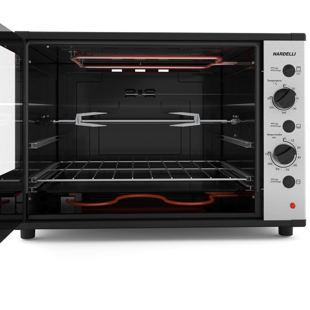 Forno Elétrico de Bancada Nardelli Smart 60 60L 1750W com Espeto Preto 220V · foto 2