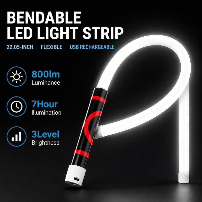 Lâmpada De Trabalho LED Dobrável , Lanterna De Inspeção De Alto Lúmen , Luz Flexível De Reparo De Pescoço Para Uso De Em