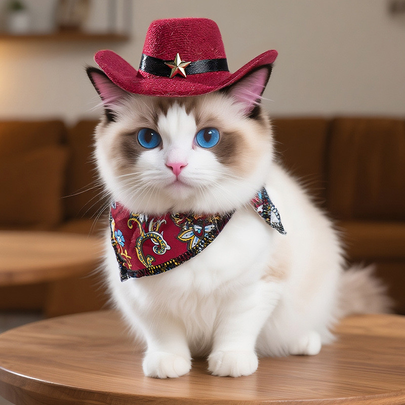 Cão de estimação gato cowboy chapéu festa de aniversário feriado feltro Mini chapéu para animais de estimação cão gato c