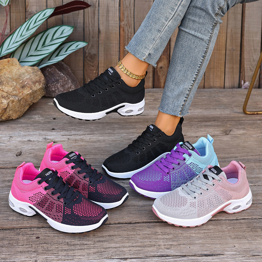 2026 sapatos femininos primavera sapatos casuais respirável sapatos leves rendas almofada de ar tênis feminino