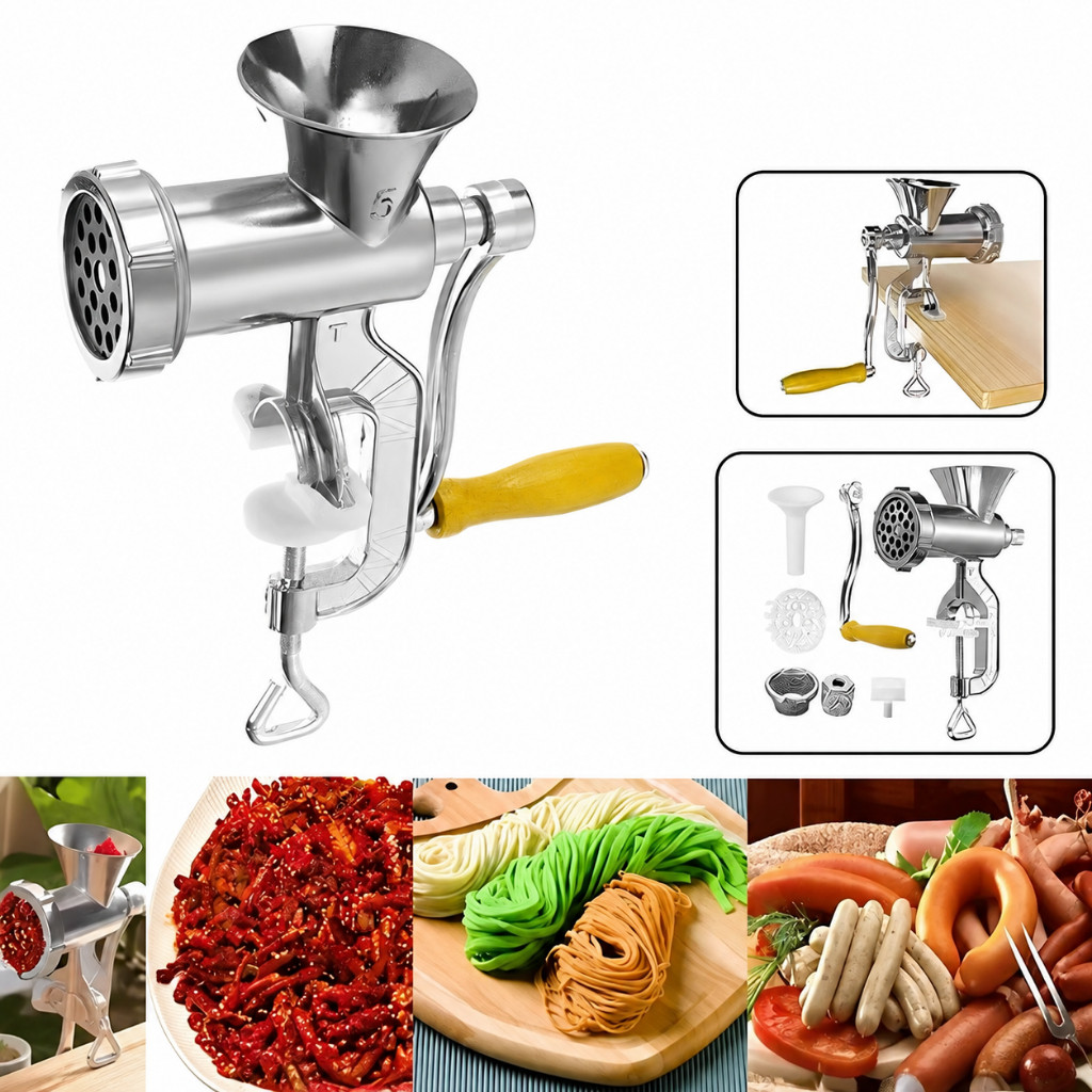 Maquina de Moer Carne Manual Bestfer Moedor Linguiça Biscoito Manivela.