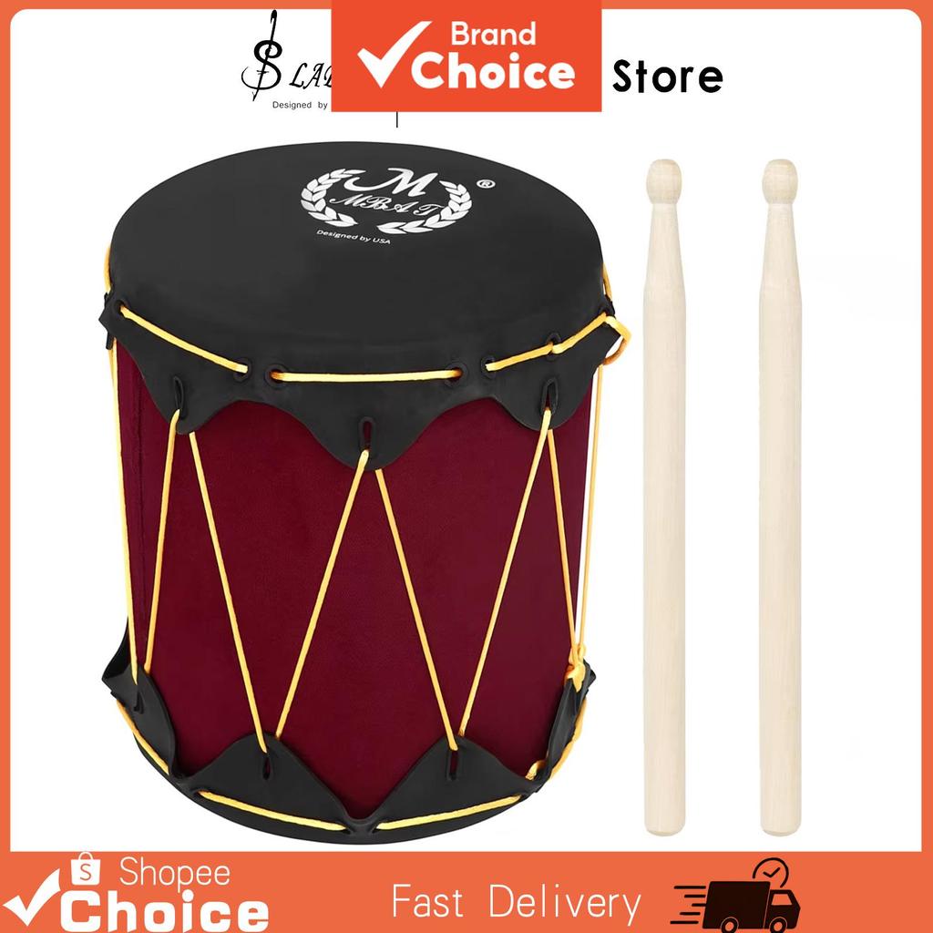 SALDE Bateria Profissional de Pele de Borracha Indiana com Baquetas, Tambor Manual, Instrumento de Percussão, Presentes