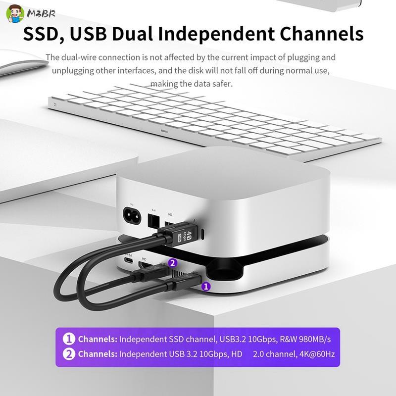 Para Mini/M4Pro Docking Station 9in1 10Gbps SSD 4K-Compatível Canal Duplo 10Gbps USB 3.2 PD100W
