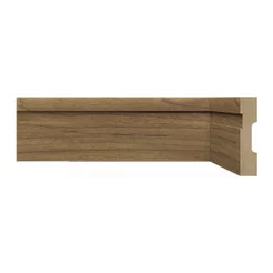 Rodapé de MDF 7CMX15MMX2,40m com Friso 702 Marrom/Imbuia Frisado Moldufama Imbuia Frisado