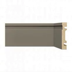 Kit com 30 Barras Rodapé de MDF 7CMX15MMX2,40m com Friso 702 72m Cinza/Frisado Moldufama Cinza Frisado