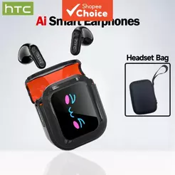 HTC NE20 Fones De Ouvido Tradução TWS Sem Fio 134 Tradutor De Idiomas HiFi Som Estéreo Smart LED Display HD Chamadas À P