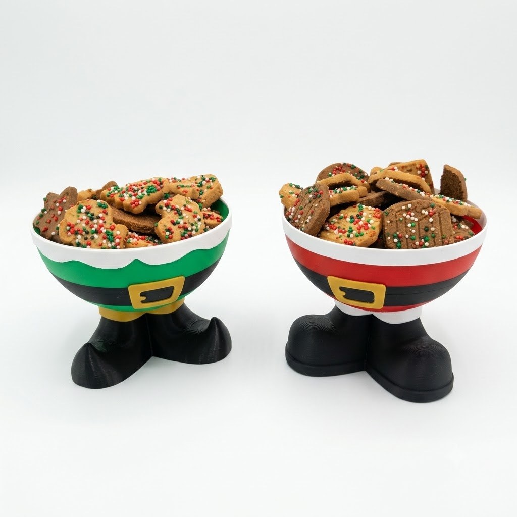 Porta Doces Biscoitos Natalino Tigela Papai Noel Duende Luxo
