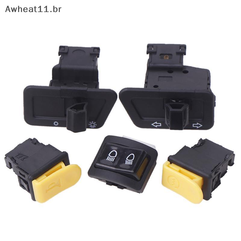 Awheat11 5 Pçs/Set Interruptor De Botão Da Motocicleta Cabeça Luz Chifre Dimmer Turn Singal Starter Alto Baixo Feixe De 