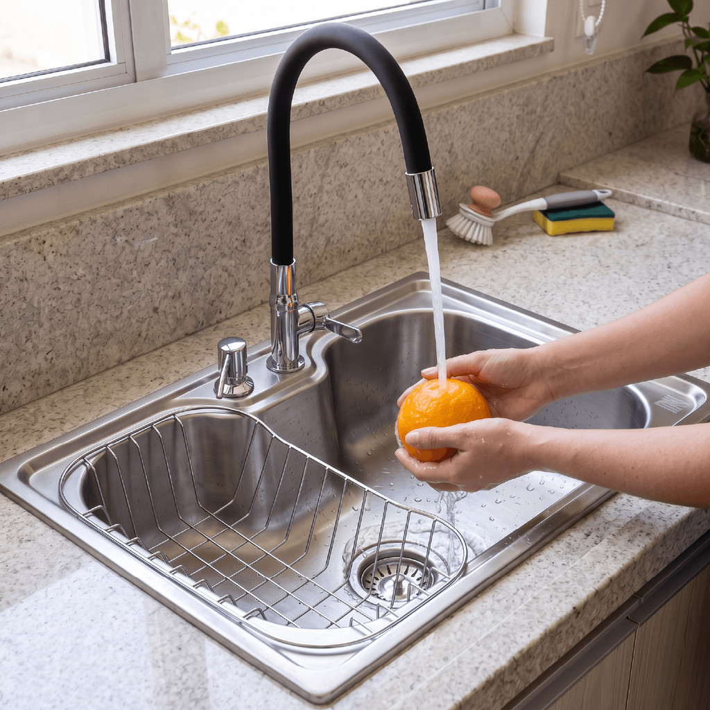 Cuba Gourmet Aço Inox 50x40 Cozinha Com Torneira Silicone Flexível de Bancada Ce