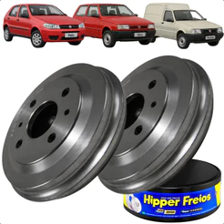 Par Tambor de Freio Traseiro Hipper Freios Palio Uno Fiorino 1.0 1.6 1977 a 2019 219mm HF36