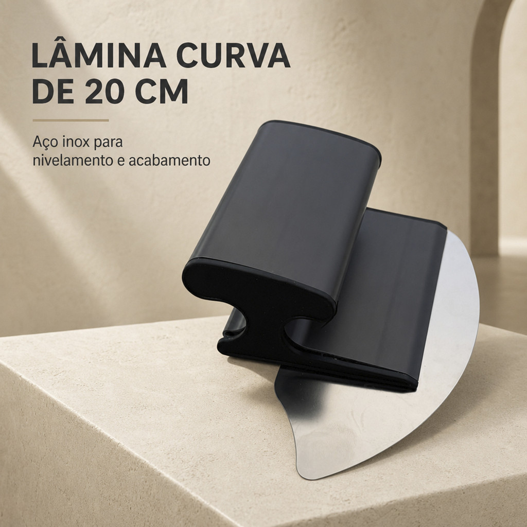 Espátula De Construção Alisadora Inox Curva Para Gesseiro Pintor e Reforma em Paredes