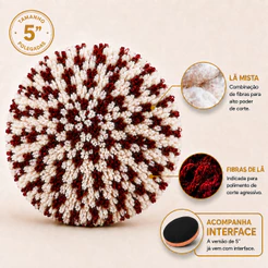 Boina de Lã Mista Red Agressiva 5" Polegadas + Interface de Espuma