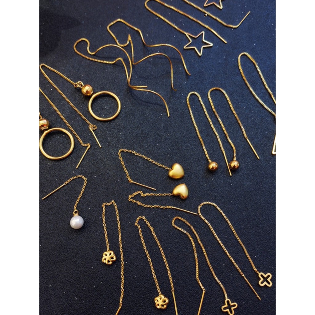 Areia estilo ouro moda simples liga de bronze linha de orelha estrela de cinco pontas trevo de quatro folhas brincos fem