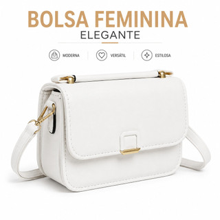 Bolsa Feminina Transversal de Mão Pequena Elegante Tiracolo Casual com Alça Ajustável