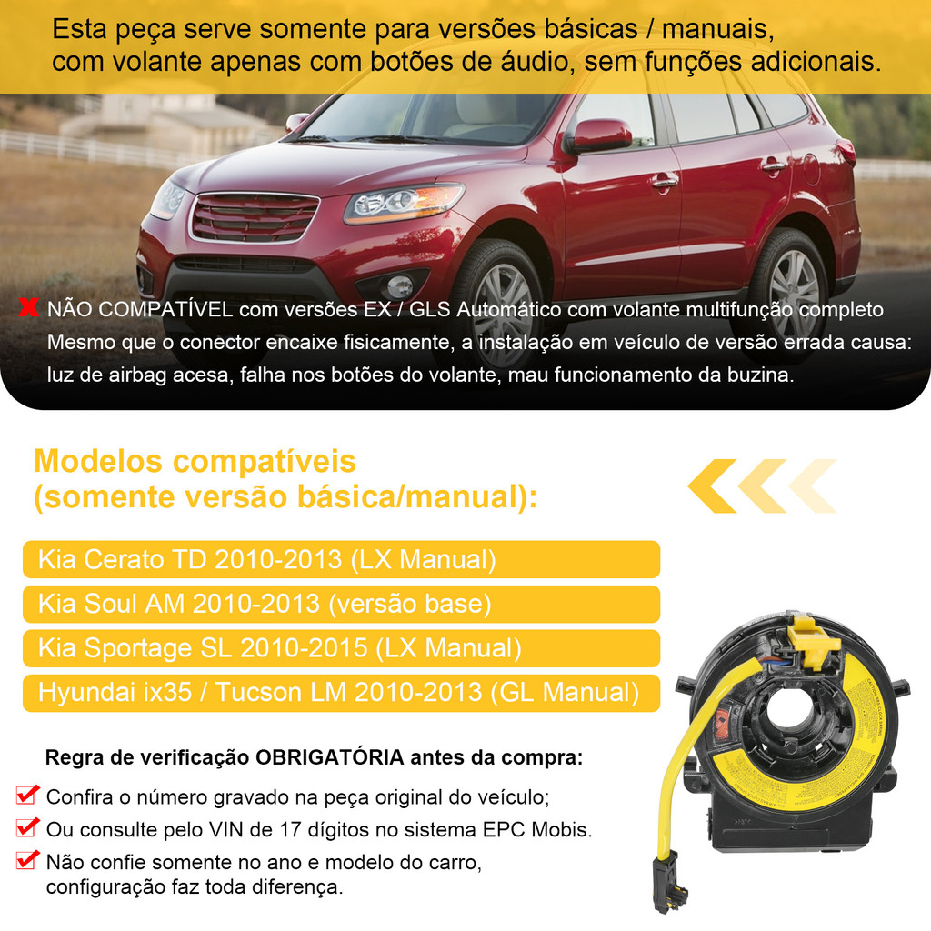 Cinta Fita Airbag Kia Cerato 2010 A 2013 C/ Comando De Som · foto 2