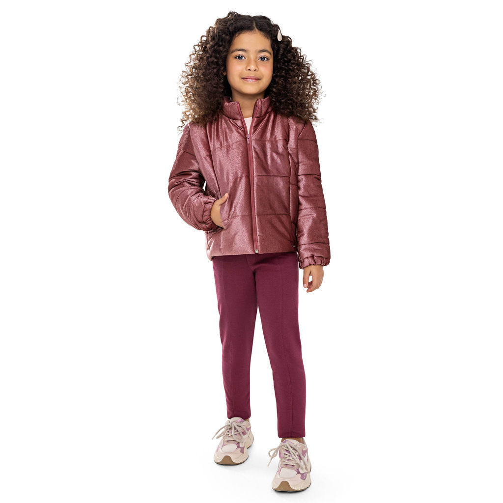 Calça Infantil Menina Moletom Ponto Roma Colorittá Bordô