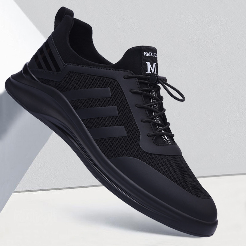 Sapatos masculinos primavera 2024 novo estilo Net sapatos tênis preto masculino Casual na moda sapatos All-Match na moda