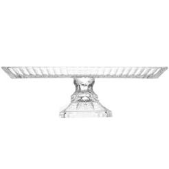 Travessa de Cristal com Pé Lys 34cm x 17cm x 11cm - Wolff Transparente 11cm | WOLFF