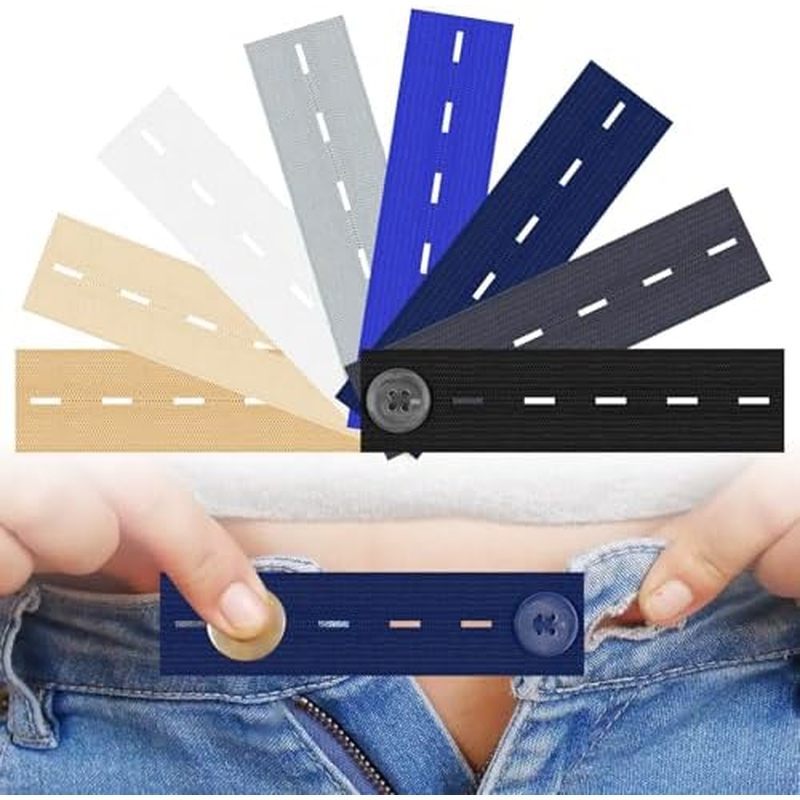 8 Peças Extensores De Botão Jeans Elásticos Para Mulheres & amp ; Masculino , Extensor De Cintura Calças De Maternidade 