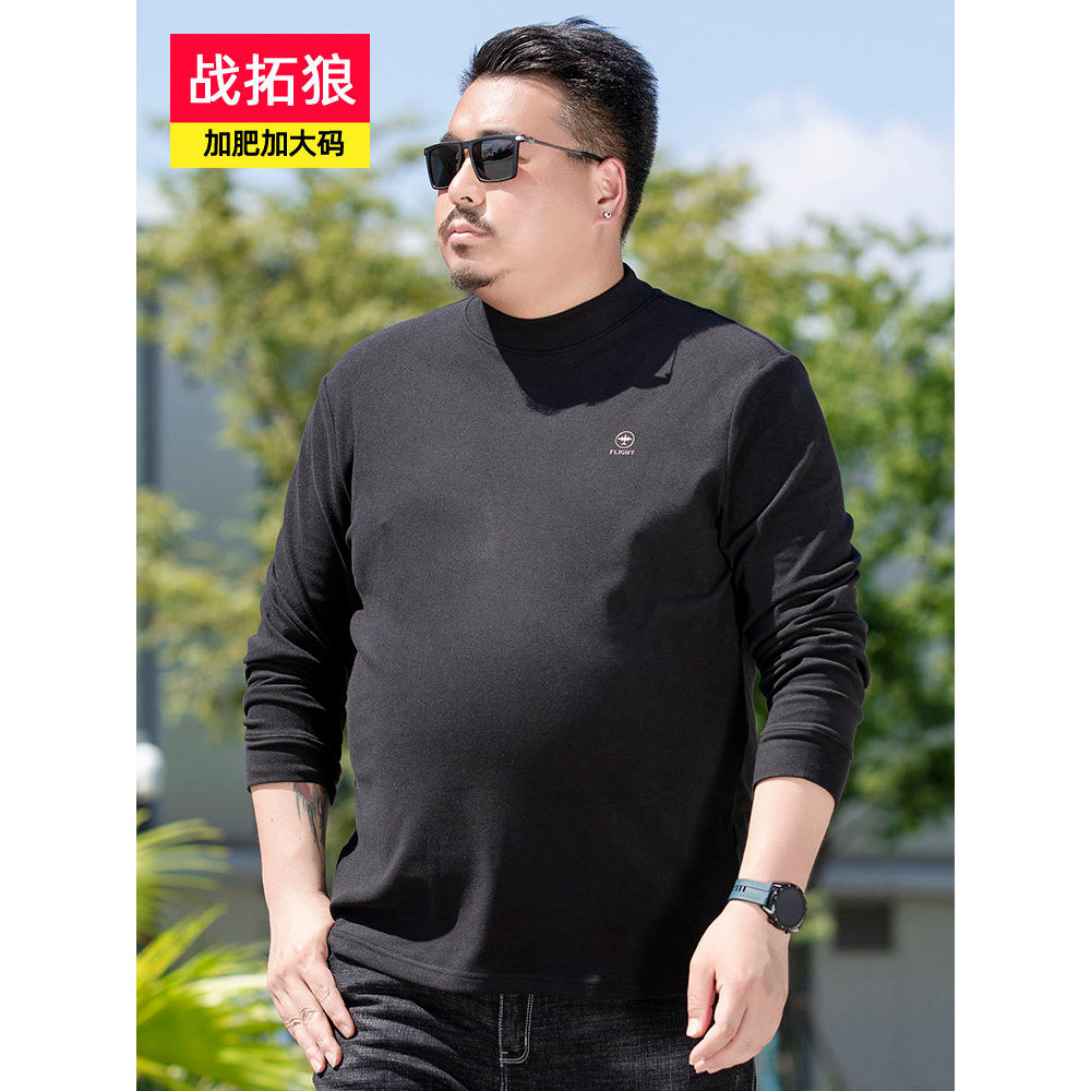 Zhantuolang roupas de outono masculinas de manga comprida roupas masculinas camiseta interna mais gordura mais grande ma