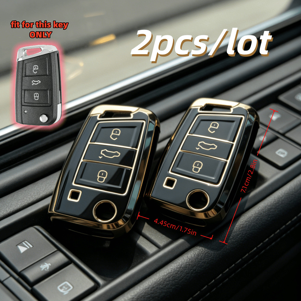 2 Pçs/Lote TPU Carro Flip Chave Caso Capas Titular Para VW VOLKSWAGEN Golf 7 MK7 Tiguan MK2