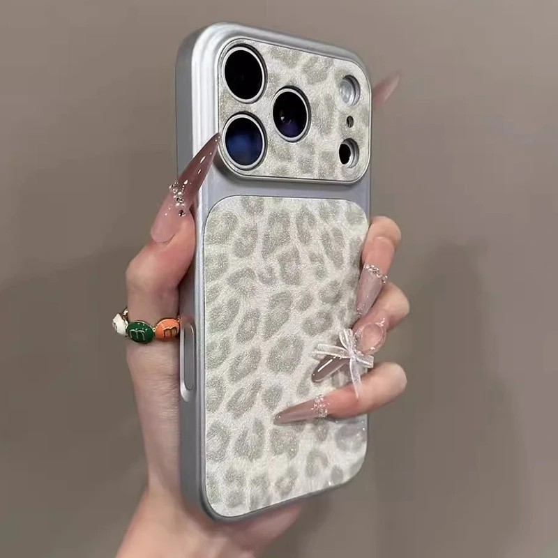 Capa Luxuosa Com Estampa De Leopardo E Glitter Para Samsung A27 A57 A17 A07 A37 A36 A56 A55 A54 A53 A23 A53 A52 A15 A14 