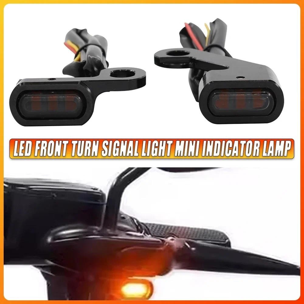 Para Harley Softail 2000-2014 Dyna 1999-2017 Sportster 1993-2003 Motocicleta LED Frente Turn Signal Light Mini Lâmpada I