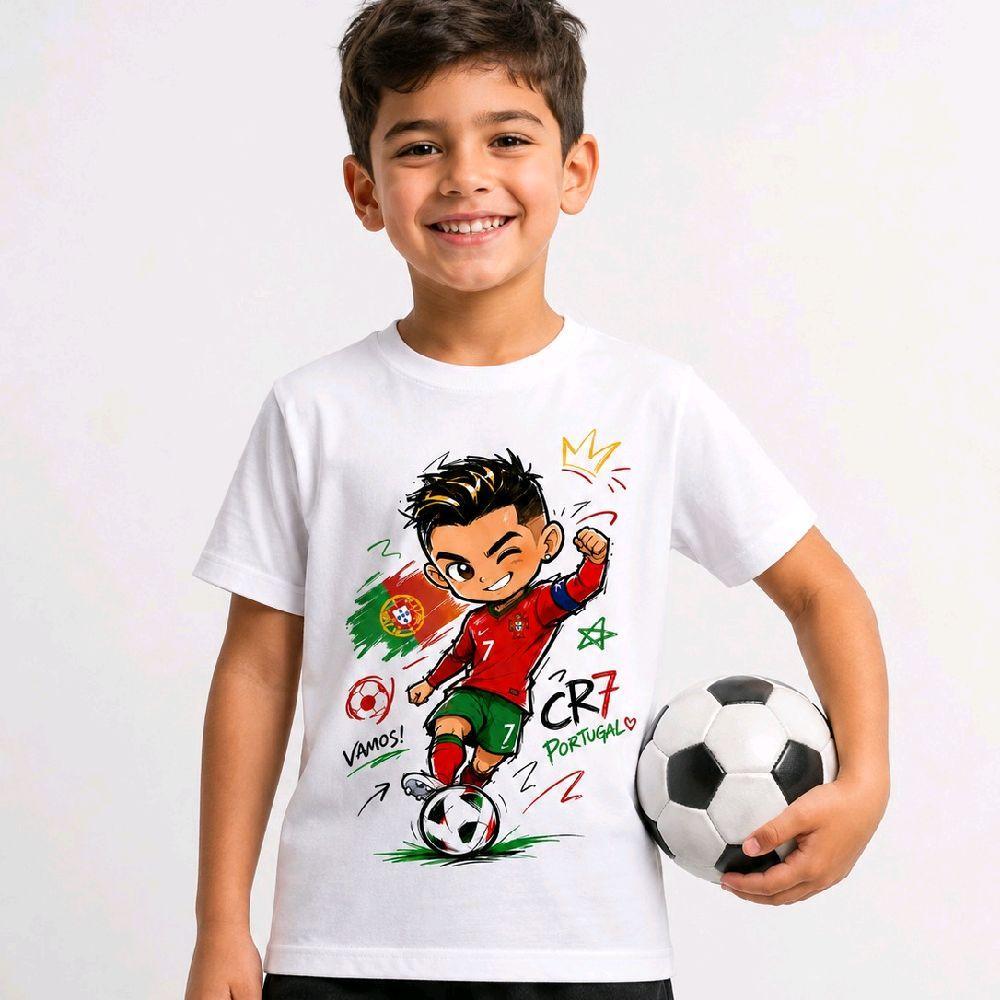 Camisa Infantil Futebol CR7 Para Crianças Confortável e Estilosa