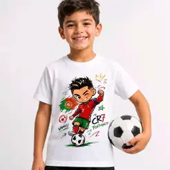 Camisa Infantil Futebol CR7 Para Crianças Confortável e Estilosa