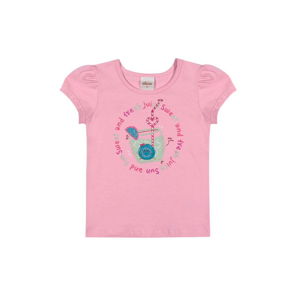 Blusa Infantil Menina Estampa Fresh Elian Rosa Claro — imagem 2 de 2