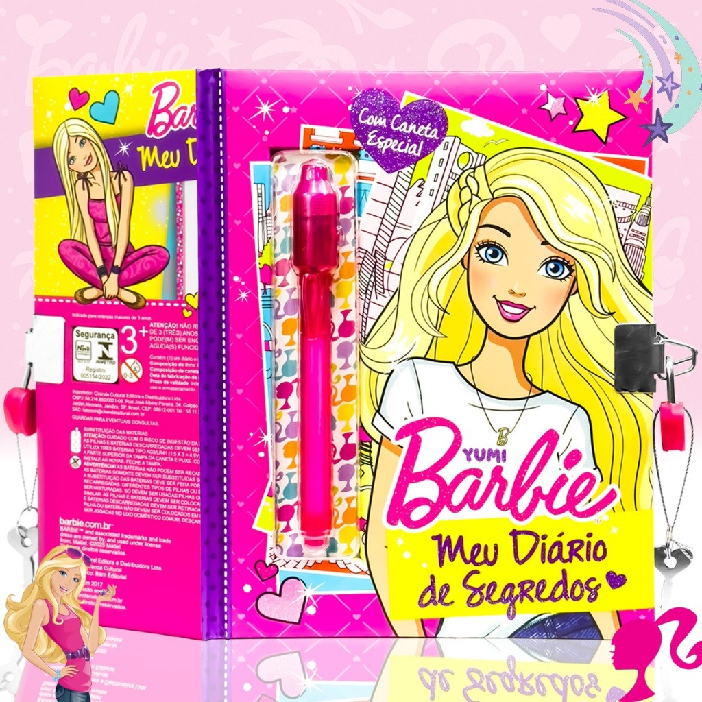 Diário Mágico Barbie 2 | Livro Infantil Com Caneta Invisível | Segredos E Diversão Para Meninas