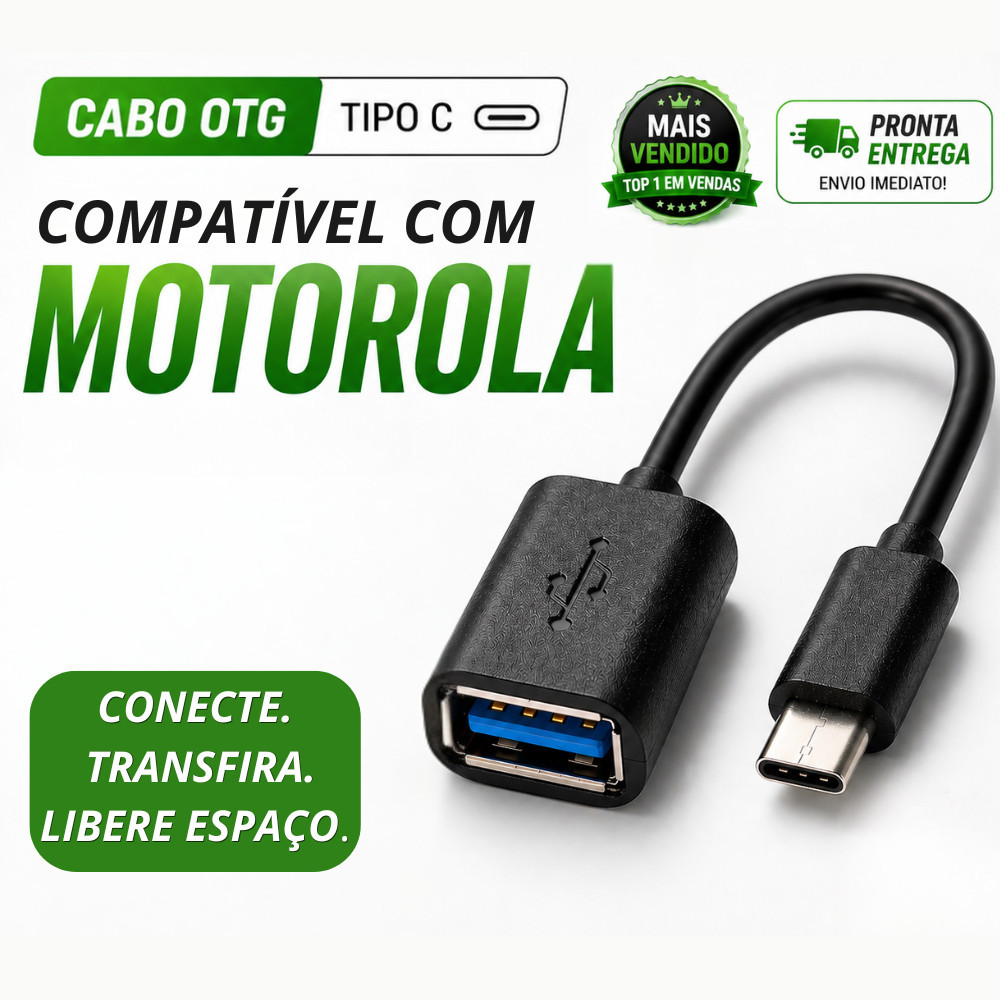 Adaptador OTG Tipo C para Motorola Moto G, E e One — Pendrive, Teclado e Mouse