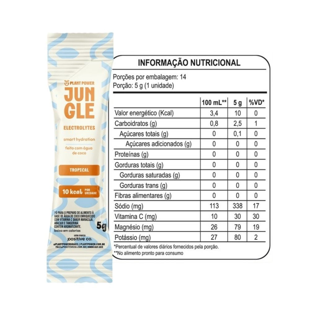 Jungle Plant Power Electrolytes Smart Hydration Sabor Tropical Sache em Pó de 5g · foto 2