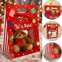 10 SACOLA MALETA C/ VISOR E FITA PRESENTE DE NATAL 19X9X26 DIVERTIDO 6269 ( NATAL IDEIA 2026 )