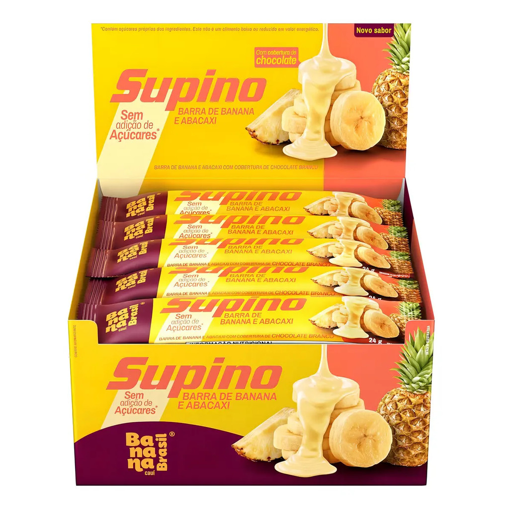 Barra Supino Zero Banana Abacaxi E Chocolate Branco