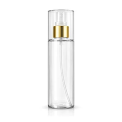100 Frascos 200ml Cilíndrico Reto Plástico Pet Body Splash Spray Metalizada e Sobretampa