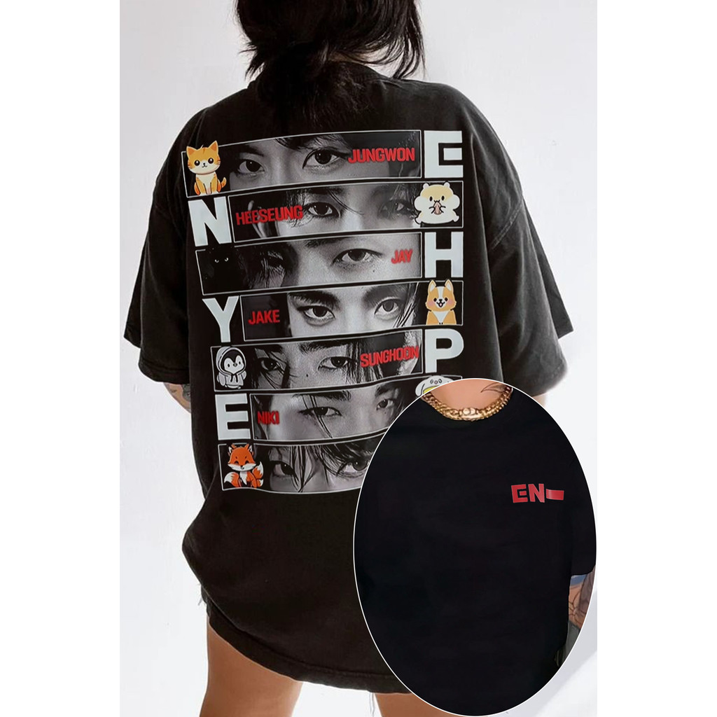 Camiseta Grupo Enhypen Moderna Estilosa Fofa Moda Feminina