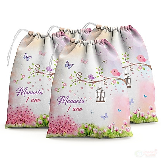 Kit 30 Jardim Encantado M6  Lembrancinha Personalizada para Festa Infantil Aniversário e Eventos (15x20)