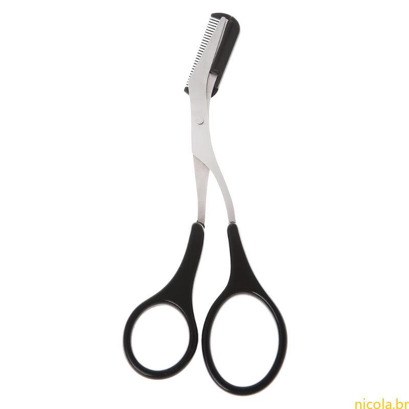 Nic Feminino Sobrancelha Trimmer Tesoura Pente Cílios Remoção Pêlos Aliciamento Cortador Moldar