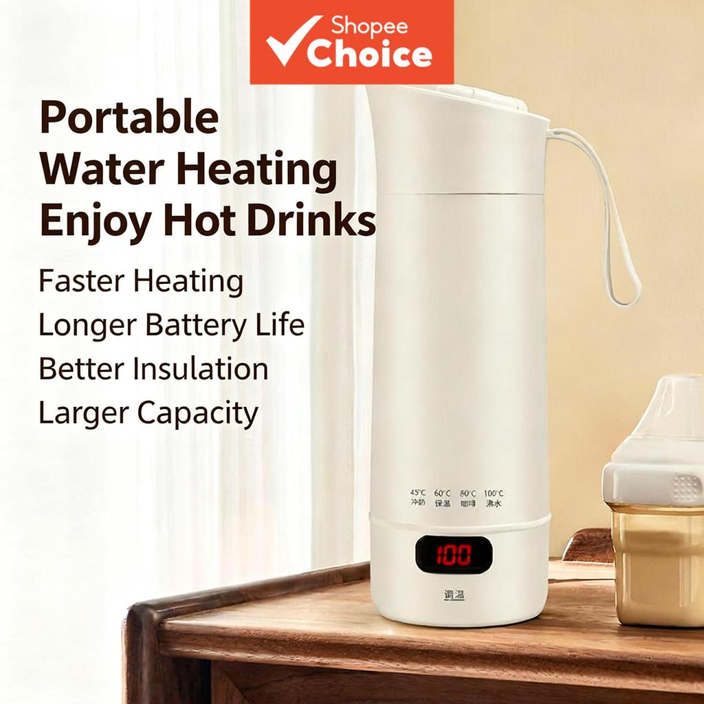Aquecedor De Água Portátil Chaleira Elétrica 4 Caldeira Controle Temperatura Para Viagens Ao Ar Livre Mini Copo Garrafa