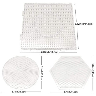 Placa de Molde Transparente para Pérolas Hama de 5mm, Ferramenta Circular, Quadrada e Hexagonal para Pérolas Perler, Mat