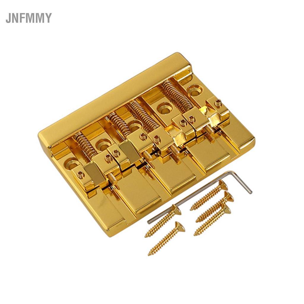 Jnfmmy Conjunto de ponte de baixo de latão com 4 peças de cordas com espaçamento de 0,75 polegadas, sustentação e