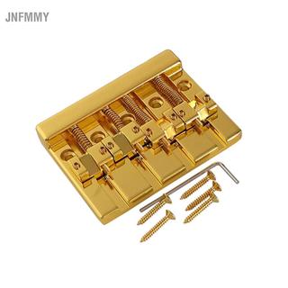 Jnfmmy Conjunto de ponte de baixo de latão com 4 peças de cordas com espaçamento de 0,75 polegadas, sustentação e