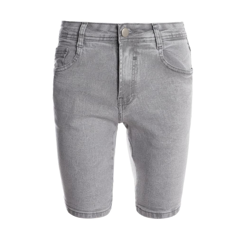 Bermuda Jeans Masculina Elétron Cinza Marmorizada com Elastano