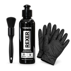 Kit Vonixx Rexer 240ml Pincel e Luvas Restaurador De Pneus Pigmentado