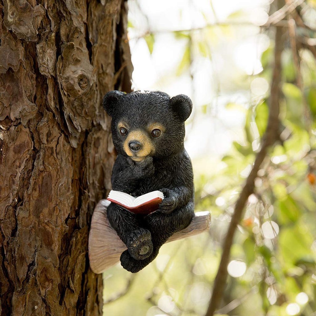Transfronteiriço urso jardim decoração solar iluminação ao ar livre pátio decoração resina urso iluminação solar decoraç